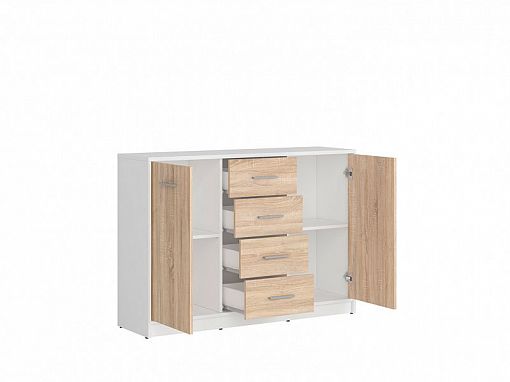 Nepo Plus Komoda KOM2D4S Bílá/dub sonoma