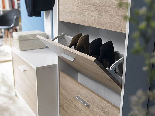 Nepo Plus Botník SFB3K Bílá/dub sonoma