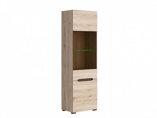 Elpasso Vitrína REG1W1D Dub san remo světlý/dub wenge hnědý