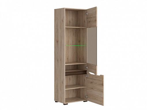 Elpasso Vitrína REG1W1D Dub san remo světlý/dub wenge hnědý
