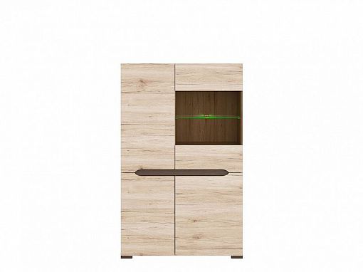 Elpasso Vitrína REG1W3D/14/9 Dub san remo světlý/dub wenge hnědý