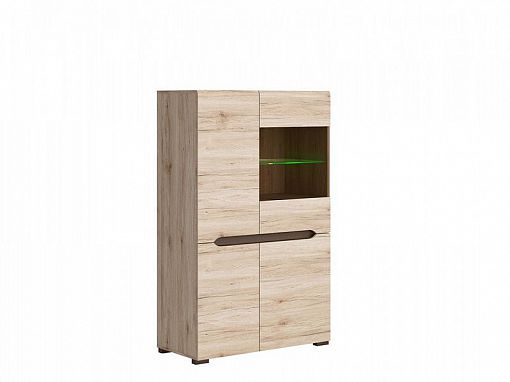 Elpasso Vitrína REG1W3D/14/9 Dub san remo světlý/dub wenge hnědý