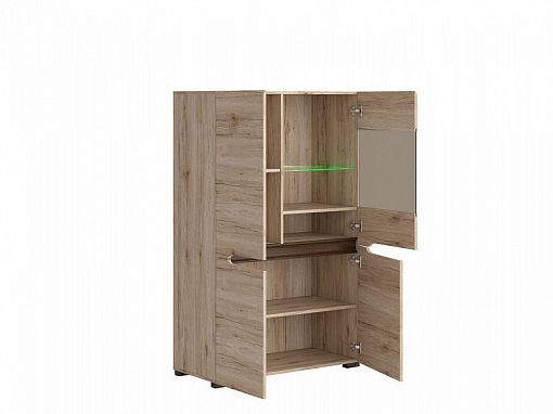 Elpasso Vitrína REG1W3D/14/9 Dub san remo světlý/dub wenge hnědý