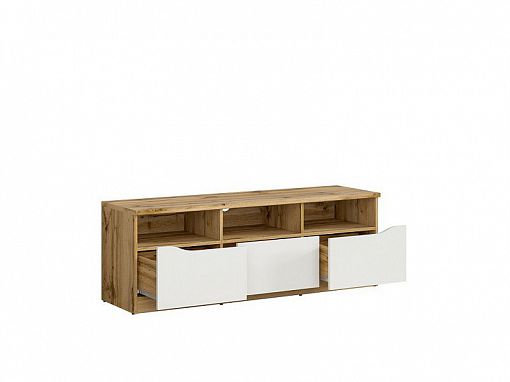 NUIS televizní stolek RTV3S dub wotan/bílý lesk