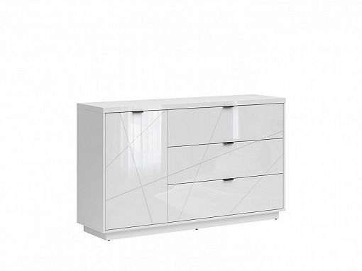 FORN komoda KOM1D3S, bílý lesk