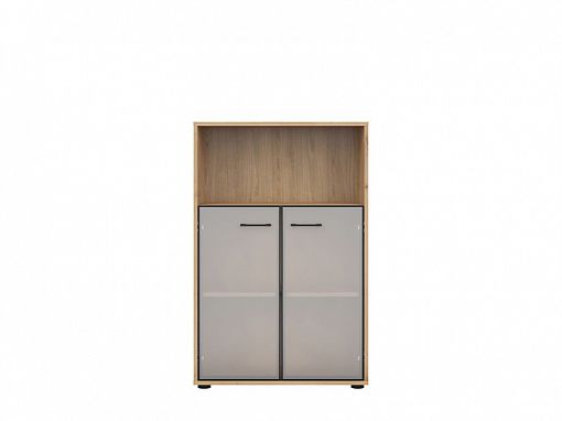 SPACE OFFICE vitrína REG2W/120, dub artisan/černý mat