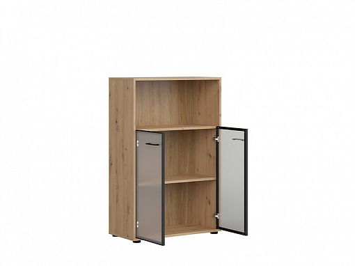 SPACE OFFICE vitrína REG2W/120, dub artisan/černý mat