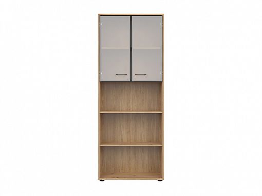 SPACE OFFICE vitrína REG2W/200, dub artisan/černý mat