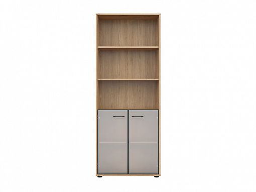 SPACE OFFICE vitrína REG2W/200, dub artisan/černý mat
