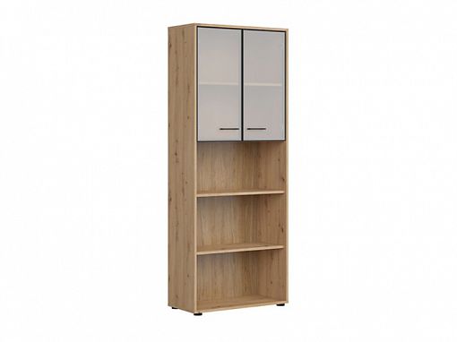 SPACE OFFICE vitrína REG2W/200, dub artisan/černý mat