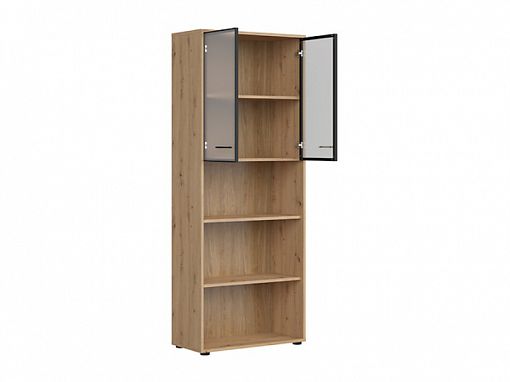 SPACE OFFICE vitrína REG2W/200, dub artisan/černý mat