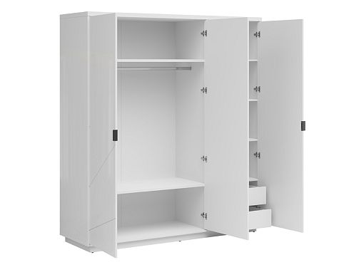 FORN šatní skříň SZF3D, bílý lesk