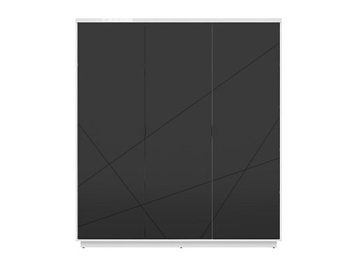 FORN šatní skříň SZF3D, bílý lesk/černý mat