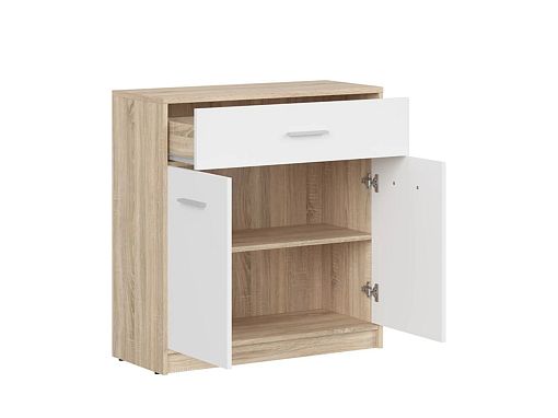 NEPO PLUS komoda KOM2D1S, dub sonoma/bílá