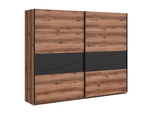 FORN šatní skříň SZF/270, dub delano tmavý/černý mat