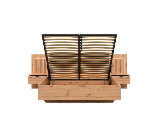 Postel Lamea 160 cm + rošt od nohou, typ B, dub artisan/černá