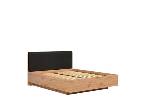 Postel Lamea 160 cm + rošt z boku, typ B2, dub artisan/černá