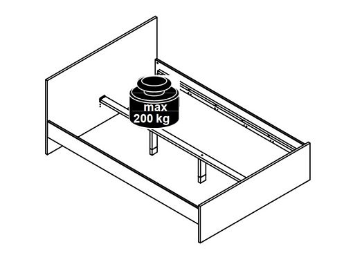 KASPIAN postel 160 cm, dub sonoma