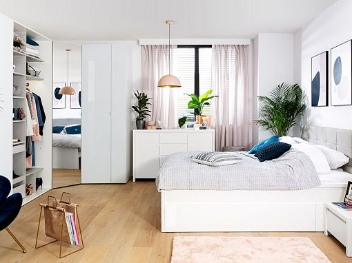 Kaspian Komoda KOM2D4S, bílá/bílá matná