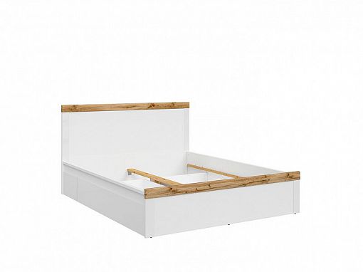 HOLTEN postel LOZ/160, bílá/dub woltan/bílý lesk