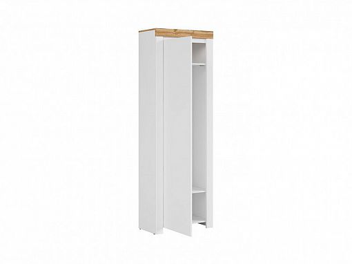HOLTEN šatní skříň REG1D/200, bílá/dub woltan/bílý lesk