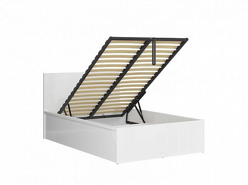 TETRIX postel 120 cm + rošt a úložný prostor, bílý lesk