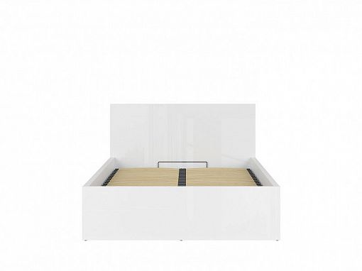 TETRIX postel 140 cm + rošt a úložný prostor, bílý lesk