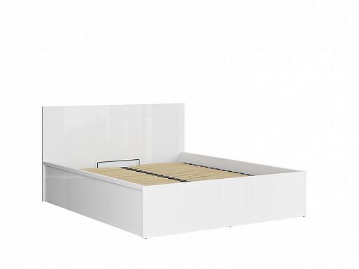 TETRIX postel 160 cm + rošt a úložný prostor, bílý lesk