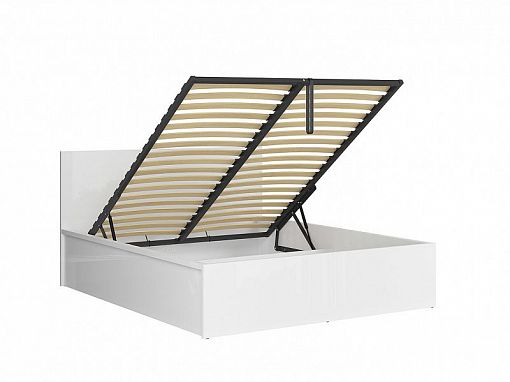 TETRIX postel 160 cm + rošt a úložný prostor, bílý lesk