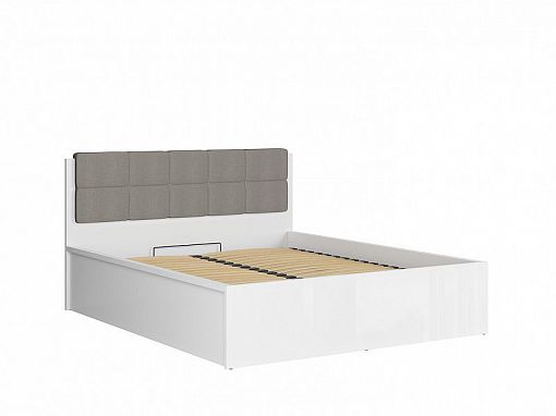 TETRIX postel 160 cm + rošt a úložný prostor, bílý lesk