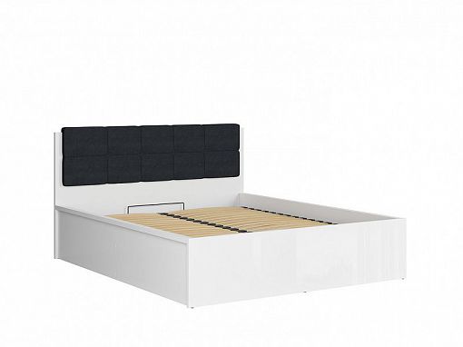 TETRIX postel 160 cm + rošt a úložný prostor, bílý lesk