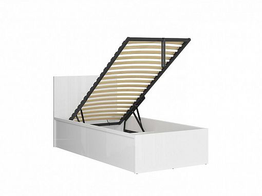 TETRIX postel 90 cm + rošt a úložný prostor, bílá lesk
