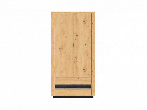 OSTIA šatní skříň SZF2D2S, dub artisan/černý lesk