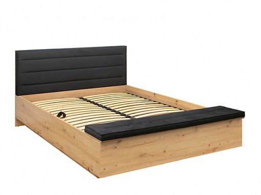 OSTIA postel LOZ/160/B, dub artisan/černá