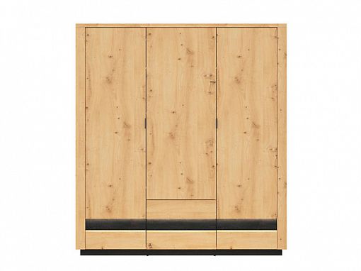 OSTIA šatní skříň SZF3D2S, dub artisan/černý lesk