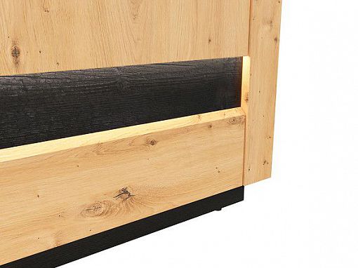 OSTIA šatní skříň SZF3D2S, dub artisan/černý lesk
