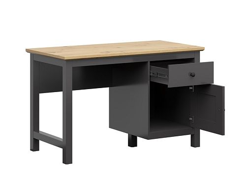 HESEN psací stůl BIU1D1S, grafit/dub artisan