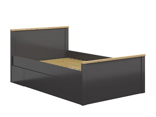 HESEN postel 120 cm, grafit/dub artisan