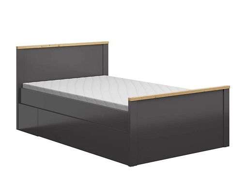 HESEN postel 120 cm, grafit/dub artisan