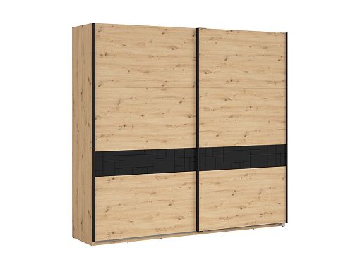 PONT šatní skříň SZF/240, dub artisan/černý mat