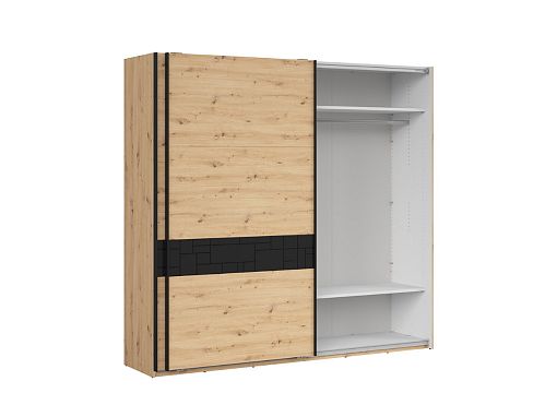 PONT šatní skříň SZF/240, dub artisan/černý mat