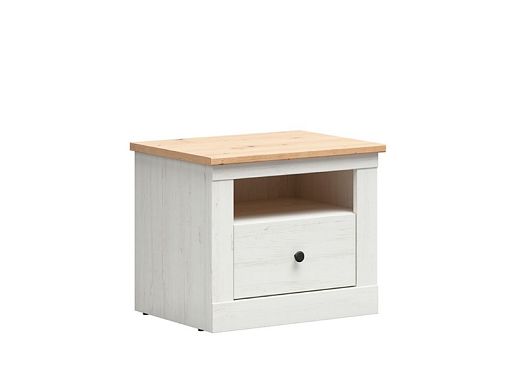 FRIJA noční stolek KOM1S, borovice bílá andersen/dub artisan