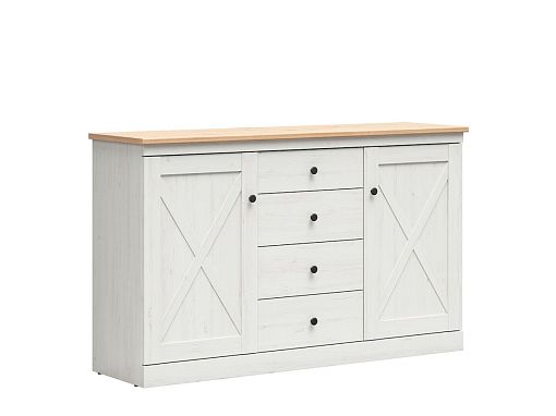FRIJA komoda KOM2D4S, borovice bílá andersen/dub artisan