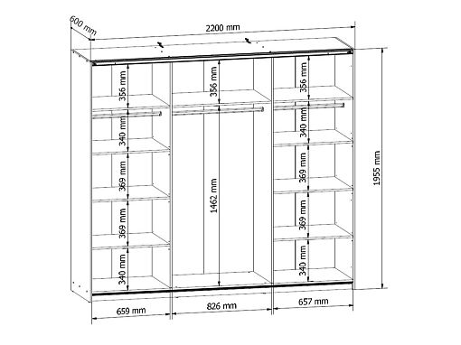 TETRIX šatní skříň SZF/220/2M, dub sonoma