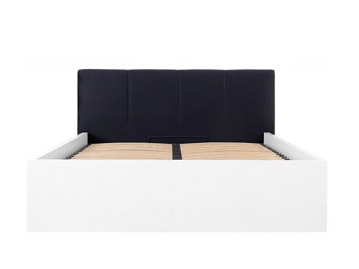 TETRIX postel s čalouněným čelem LOZ/140/B/T, bílý lesk/černá