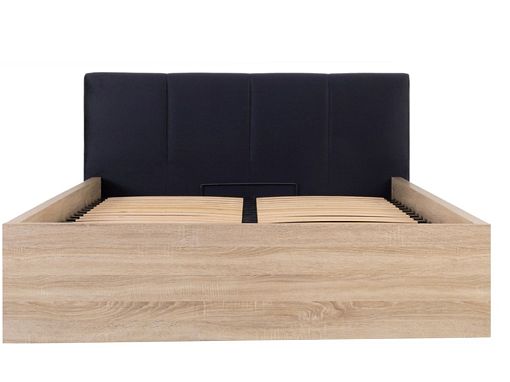 TETRIX postel s čalouněným čelem LOZ/160/B/T, dub sonoma/černá