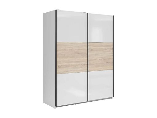 TETRIX šatní skříň SZF/153, bílý lesk/dub sonoma