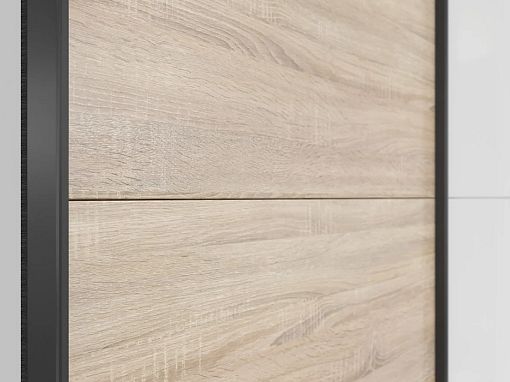 TETRIX šatní skříň SZF/153, bílý lesk/dub sonoma