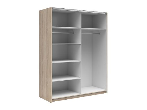 TETRIX šatní skříň SZF/153, dub sonoma/bílý lesk
