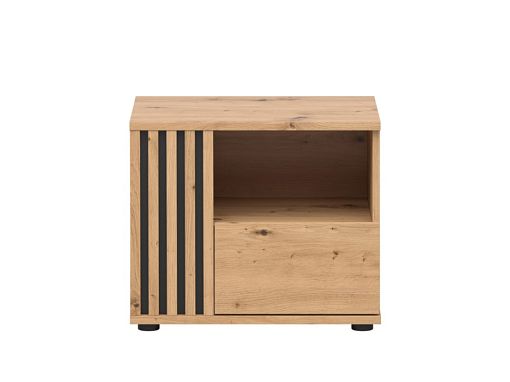 VABRES noční stolek KOM1S/L, levá, dub artisan/černá
